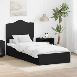 Krevet s od storage Podesiva Crna 70 x 190 cm Konstruirano drvo