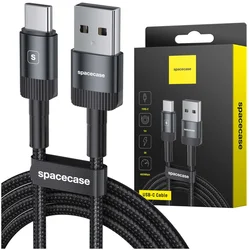 Spacecase SPACECASE KABEL USB-C NA USB TYPE C 1M 3A ČRN ZA HITRO POLNJENJE, (21980582)