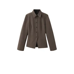 MANGO Blazer SQUARE rjava/črna