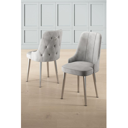 Hanah Home Set stolica Newa, 46x94x46 cm, 2 komada, Srebrno-sive boje