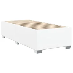 Vidaxl Posteljni okvir bel 90x200 cm blago