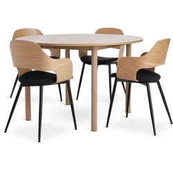 ALSTED O120 sto hrast + 4 HVIDOVRE stolice hrast/crna