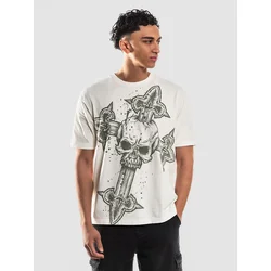 Affliction Cross moška majica vintage white