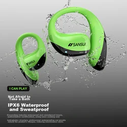 Sansui Bluetooth slušalice T19, Zelene