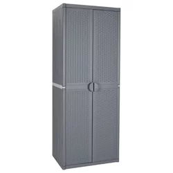 Vrtni ormarić za pohranu sivi 65 x 45 x 172 cm PP ratan