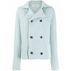 LANVIN - double-breasted knitted cardigan - women - Blue