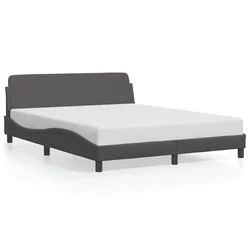 Vidaxl Posteljni okvir Dover siv 160x200 cm umetno usnje
