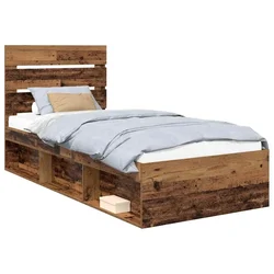 Vidaxl Konstrukcija postelje Star les 75 x 190 cm Masivno borovo les