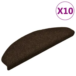 Prostirke za stepenice, samoljepljive, 10 kom, 65x21x4 cm, smeđe, poluokrugle, velike