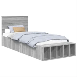 Krevetna konstrukcija Siva Sonoma 75 x 190 cm Konstruirano drvo