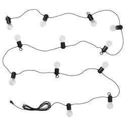 SVARTRA LED lanac s 12 sijalica, napolju crna