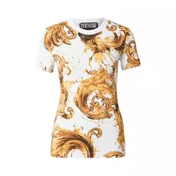 Versace Jeans Couture Majica  svetlo rjava / med / črna / bela