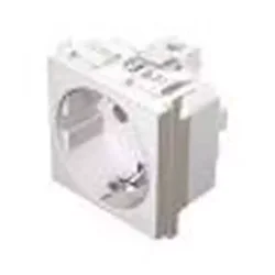 Šuko 220V strujna utičnica sa uzemljenjem - modul dim. 45x45mm (2M) bele boje NFP02GE