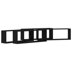 Police na zidu s policom Zidne 4 pcs Crni hrast 80 x 15 x 26 cm
