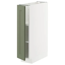 METOD Podni element s policama, bela/Axstad sivozelena, 20x60 cm
