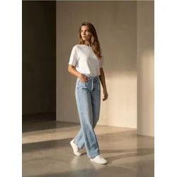 Sinsay - Wide leg farmerke sa ispranim efektom - plava