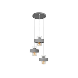 Luster na sajli VOLTA 3xE27/15W/230V prečnik 42 cm siva