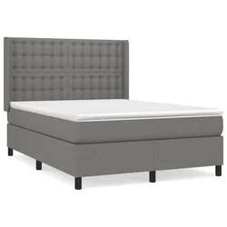 Greatstore Box spring posteljni z vzmetnico temno siv 140x190 cm blago