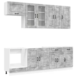 Kuhinjska jedinica KALMAR 8 pcs Betonska siva Konstruirano drvo