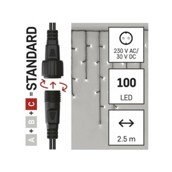 Emos Standard LED vijenac, s timerom, 2,5m, vanjski, hladno bijela