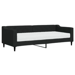 Vidaxl Dnevna postelja z vzmetnico črna 80x200 cm blago