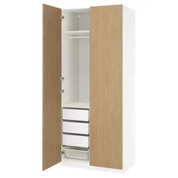 PAX / STORKLINTA Kombinacija garderobera, bela/im. hrastovine, 100x60x236 cm
