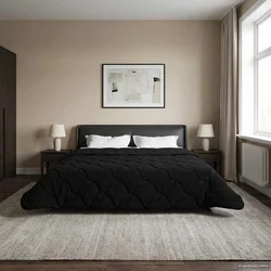 Zimska pokrivača Crna 200 x 200 cm Mikrofibra i teddy flis