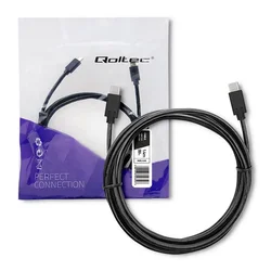 Qoltec USB 3.1 kabel tipa C moški | USB 3.1 tip C moški | 1,4 m | črne barve