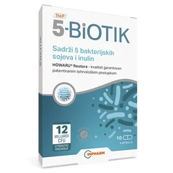 Inpharm BIOTIK5, Probiotik plus prebiotik, 10 kapsula
