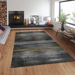 Conceptum Hypnose tepih Cg41, pravougaoni, 100 x 140 cm, sivo-zlatna boja