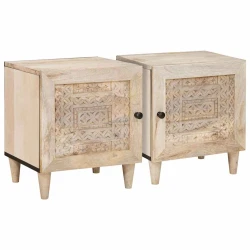 Noćni ormar 2 pcs Bijela 80 x 50 x 40 cm Konstruirano drvo