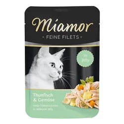 MIAMOR Vlažna hrana za mačke, Fileti u želeu tuna i povrće Feine Filets, 100g