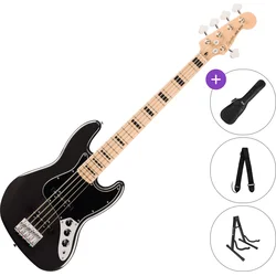 Fender Squier Affinity Series Active Jazz Bass V MN SET Black Metallic 5 strunska bas kitara