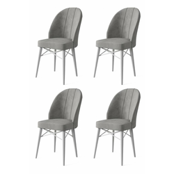 HANAH HOME Set 4 stolice Ritim Grey White