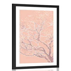 Plakat s paspartujem razvejana krošnja drevesa - 30x45 no frame