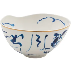 Servirna skleda DIESEL CLASSICS ON ACID KOI 18 cm, bela/modra, porcelan, Seletti