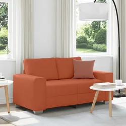 Vidaxl Dvosed rdeče oranžen 160x77x82 cm žametno blago