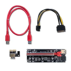 Qoltec Riser PCI-E 1x - 16x | USB 3.0 | različica 009S Plus | SATA/PCI-E 6-pinski