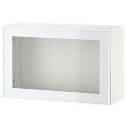 BESTA Kombinacija zidnih ormarića, bela Glassvik/bela/svetlozelena bistro staklo, 60x22x38 cm