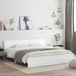 vidaXL Konstrukcija postelje Bela 137 x 190 cm Konstruiran les
