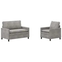 Set sofe 2 pcs Svjetlosiva Baršun