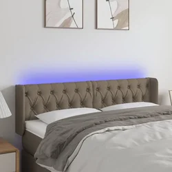 Vidaxl vidaXL LED vzglavje postelje, sivo-rjava, 147x16x78/88 cm, blago