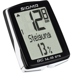 Sigma Bežično računalo za bicikl BC 14.16 ALTI STS CAD Sigma kodirani prijenos sa senzorom za kotače, sa senzorom koraka