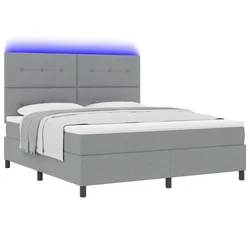 Krevet s opruga kutije Svjetlosiva 180 x 200 cm tkanina