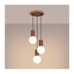 Sollux SL.1735 - Luster na sajli HALO 3xG9/8W/230V, prečnik 25 cm, braon