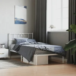 Metalni okvir za krevet s uzglavljem bijeli 100x200 cm