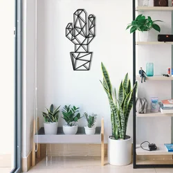Wallity Zidna dekoracija Cactus, 26x55 cm, 1.2mm, Crna