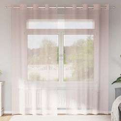 Voile zavjese s ušicama 2 kom svijetlo ružičaste 140x225 cm