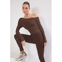 Trendyol Milla Ženska majica Thmss25Ts00004, Smeđa