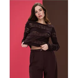 Sinsay - Ažurna bluza - braon